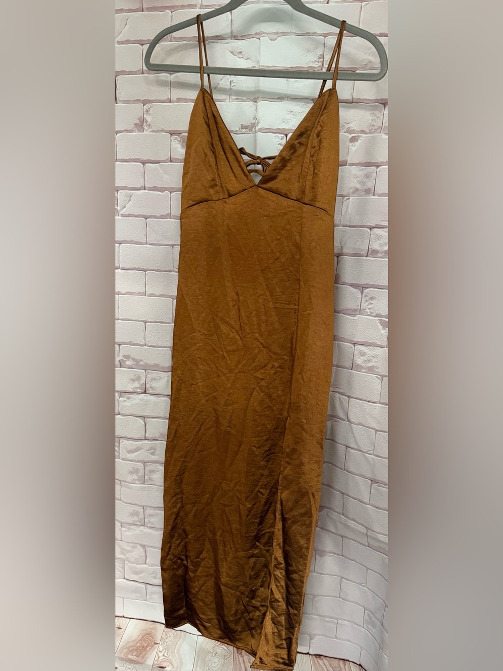 wild fable Rust Brown Backless Slip Dress
